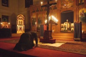 Holy Thursday Service at St. Mary Orthodox Church in Cambridge, MA.