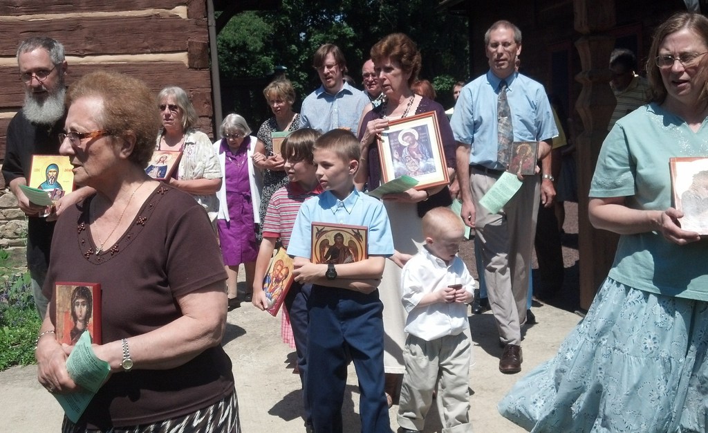 Orthodox Christians Processing with Icons - Holy Cross Orthodox Church - Williamsport, PA